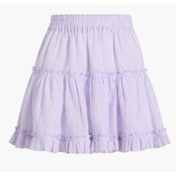 Hill House The Paz Skirt in Lilac Stripe Size XL Linen Cotton - Picture 1 of 9